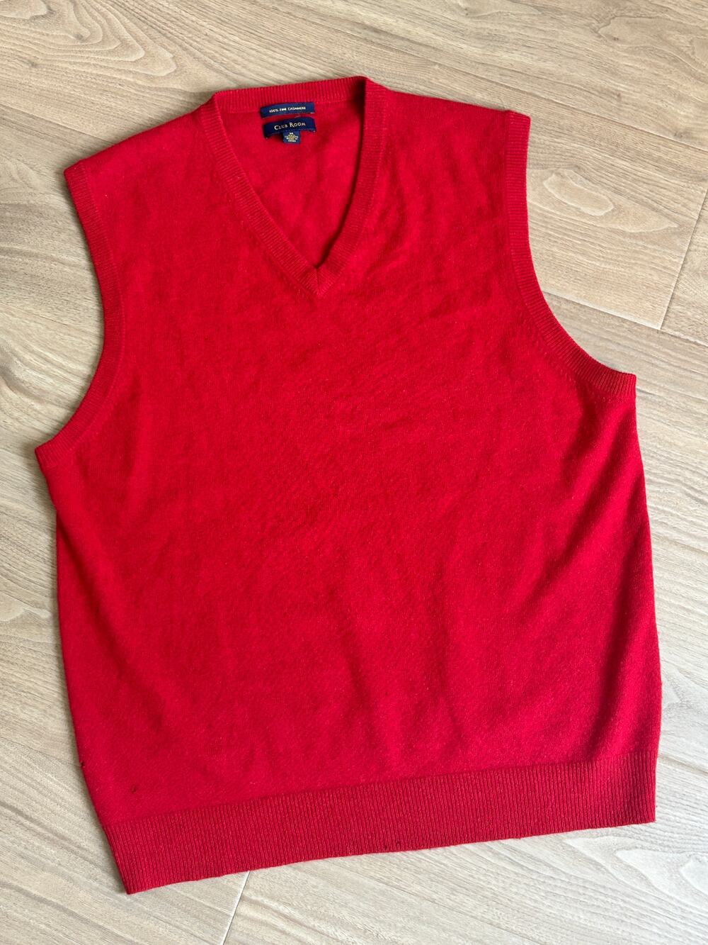 Men's Medium Club Room Red 100% Cashmere Sweater Vest